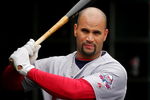 SAN FRANCISCO - MAY 31:  Albert Pujols #5 of the St. Louis Cardinals stands in the dugout before their game against the San Francisco Giants at AT&T Park on May 31, 2009 in San Francisco, California.  (Photo by Ezra Shaw/Getty Images)