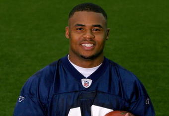 ORCHARD PARK, NY - MAY 01:  Ellis Lankster #46, 2009 seventh round draft pick of the Buffalo Bills  poses during Buffalo Bills minicamp at the Buffalo Bills Fieldhouse on May 1, 2009 in Orchard Park, New York.  (Photo by Rick Stewart/Getty Images)
