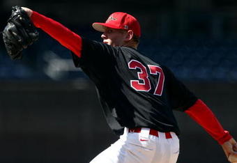 SAN DIEGO, CA- APRIL 3:  Starting Pitcher Stephen Strasburg #37 of the San Diego State Aztecs throws from the mound against the UC Davis Aggies during their game on April 3, 2009 at Petco Park in San Diego, California. (Photo by Donald Miralle/Getty Images)