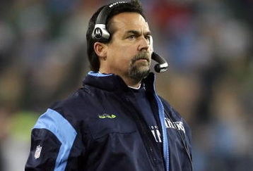 NASHVILLE, TN - JANUARY 10:  Head coach Jeff Fisher of the Tennessee Titans looks on against the Baltimore Ravens during the AFC Divisional Playoff Game on January 10, 2009 at LP Field in Nashville, Tennessee.  (Photo by Andy Lyons/Getty Images)