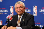 LOS ANGELES, CA - JUNE 07:  NBA commissioner David Sternn smiles during a news conference to announce Los Angeles as the host of the 2011 NBA All-Star Game before the start of Game Two of the 2009 NBA Finals between the Los Angeles Lakers and the Orlando Magic at Staples Center on June 7, 2009 in Los Angeles, California. NOTE TO USER: User expressly acknowledges and agrees that, by downloading and or using this photograph, User is consenting to the terms and conditions of the Getty Images License Agreement.  (Photo by Jeff Golden/Getty Images)