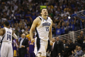 ORLANDO, FL - JUNE 11:  Hedo Turkoglu #15 of the Orlando Magic heads toward the sideline during Game Four of the 2009 NBA Finals against the Los Angeles Lakers on June 11, 2009 at Amway Arena in Orlando, Florida. The Lakers won in overtime 99-91. NOTE TO USER:  User expressly acknowledges and agrees that, by downloading and or using this photograph, User is consenting to the terms and conditions of the Getty Images License Agreement. (Photo by Chris Graythen/Getty Images)