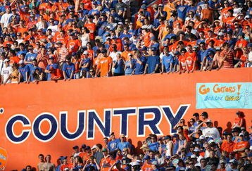 GAINESVILLE, FL - SEPTEMBER 2:  University of Florida Gators fans watch the action during the game against the Southern Miss Golden Eagles at Ben Hill Griffin Stadium on September 2, 2006 in Gainesville, Florida.  The Gators defeated the Eagles 34-7.  (Photo by Doug Benc/Getty Images)