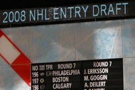 OTTAWA, ON - JUNE 21: The seventh round draft picks include David Carle who was drafted number 203 by the Tampa Bay Lightning during the 2008 NHL Entry Draft at Scotiabank Place on June 21, 2008 in Ottawa, Ontario, Canada. (Photo by Bruce Bennett/Getty Images)