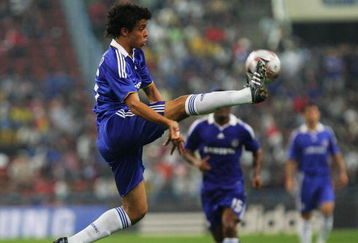 KUALA LUMPUR, MALAYSIA - JULY 29:  Franco Di Santo of Chelsea in action during the pre-season friendly match between Chelsea and a Malaysian Select XI, at the Shah Alam Stadium on July 29, 2008 in Kuala Lumpur, Malaysia. (Photo by Peter Lim/Getty Images)