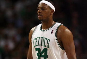 BOSTON - MAY 17:  Paul Pierce #34 of the Boston Celtics walks off the court as he is pulled from the game late in the fourth quarter against the Orlando Magic in Game Seven of the Eastern Conference Semifinals during the 2009 NBA Playoffs at TD Banknorth Garden on May 17, 2009 in Boston, Massachusetts. The Orlando Magic defeated the Boston Celtics 101-82 to advance to the Eastern Conference Finals. NOTE TO USER: User expressly acknowledges and agrees that, by downloading and or using this photograph, User is consenting to the terms and conditions of the Getty Images License Agreement.  (Photo by Elsa/Getty Images)