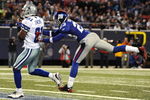 EAST RUTHERFORD, NJ - NOVEMBER 02:  Terrell Owens #81 of the Dallas Cowboys scores a touchdown as Corey Webster #23 of the New York Giants defends on November 2, 2008 at Giants Stadium in East Rutherford, New Jersey.  (Photo by Al Bello/Getty Images)