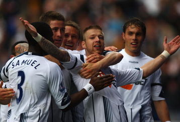 BOLTON, ENGLAND - MAY 16:  Gretar Steinsson of Bolton celebrates scoring the first goal during the Barclay's Premier League match between Bolton Wanderers and Hull City at the Reebok Stadium on May 16, 2009 in Bolton, England.  (Photo by Michael Steele/Getty Images)