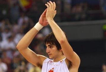BEIJING - AUGUST 24:  Ricky Rubio #6 of Spain reacts after the United States won 118-107 in the gold medal game during Day 16 of the Beijing 2008 Olympic Games at the Beijing Olympic Basketball Gymnasium on August 24, 2008 in Beijing, China.  (Photo by Phil Walter/Getty Images)