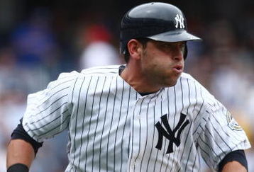 NEW YORK - JUNE 04:  Francisco Cervelli #29 of the New York Yankees runs to first base against the Texas Rangers during their game on June 4, 2009 at Yankee Stadium in the Bronx borough of New York City.  (Photo by Chris McGrath/Getty Images)