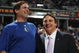SACRAMENTO, CA - JANUARY 14: Owner of the Dallas Mavericks Mark Cuban (L) laughs with owner of the Sacramento Kings Gavin Maloof during an NBA game at ARCO Arena January 14, 2008 in Sacramento, California. NOTE TO USER: User expressly acknowledges and agrees that, by downloading and/or using this Photograph, user is consenting to the terms and conditions of the Getty Images License Agreement. (Photo by Jed Jacobsohn/Getty Images)