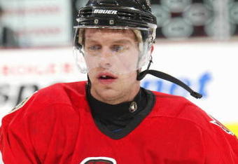 OTTAWA, CANADA - DECEMBER 17: Brian McGrattan #16 of the Ottawa Senators looks on during the game against the Toronto Maple Leafs  on December 17, 2005 at the Corel Centre in Ottawa, Canada. The Senators defeated the Maple Leafs 8-2. (Photo by: Phillip MacCallum/Getty Images)