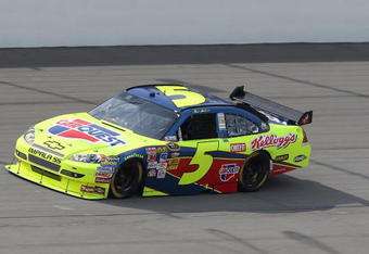 BROOKLYN, MI - JUNE 14: Mark Martin, driver of the #5 CARQUEST/Kellogg's Chevrolet, races during the NASCAR Sprint Cup Series LifeLock 400 at Michigan International Speedway on June 14, 2009 in Brooklyn, Michigan.  (Photo by Jonathan Daniel/Getty Images)
