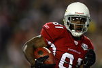 TAMPA, FL - FEBRUARY 01:  Wide receiver Anquan Boldin #81 of the Arizona Cardinals runs for yards after the catch on a 45-yard reception in the second quarter against the Pittsburgh Steelers during Super Bowl XLIII on February 1, 2009 at Raymond James Stadium in Tampa, Florida.  (Photo by Jamie Squire/Getty Images)