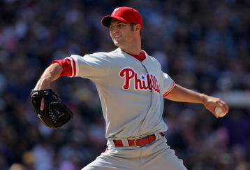 DENVER - APRIL 10:  J.A. Happ #43 of the Philadelphia Phillies pitches in relief against the Colorado Rockies during MLB action on Opening Day at Coors Field on April 10, 2009 in Denver, Colorado. The Rockies defeated the Phillies 10-3.  (Photo by Doug Pensinger/Getty Images)