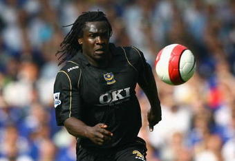 LIVERPOOL, UNITED KINGDOM - MAY 05:  Linvoy Primus of Portsmouth in action during the Barclays Premiership match between Everton and Portsmouth at Goodison Park on May 5, 2007 in Liverpool, United Kingdom.  (Photo by Ryan Pierse/Getty Images)