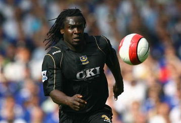 LIVERPOOL, UNITED KINGDOM - MAY 05:  Linvoy Primus of Portsmouth in action during the Barclays Premiership match between Everton and Portsmouth at Goodison Park on May 5, 2007 in Liverpool, United Kingdom.  (Photo by Ryan Pierse/Getty Images)