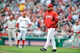 WASHINGTON - APRIL 13:  Manager Manny Acta of the Washington Nationals walks out to the pitchers mound during the game against the Philadelphia Phillies at Nationals Park on April 13, 2009 in Washington, DC.  (Photo by Greg Fiume/Getty Images)