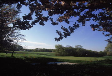 FARMINGDALE - MAY 5:  The sun shines on the fifth green of the 2002 US Open site Bethpage State Park Black Course in Farmingdale, New York on May 5, 2002.  (Photo By Scott Halleran/Getty Images)