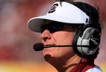TAMPA, FL - JANUARY 01:  Steve Spurrier, head coach of the South Carolina Gamecocks watches from the sideline during their game against the Iowa Hawkeyes at the Outback Bowl on January 1, 2009 at Raymond James Stadium in Tampa, Florida.  (Photo by Scott Halleran/Getty Images)