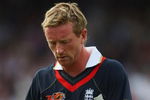 LONDON, ENGLAND - JUNE 14: Paul Collingwood of England walks back after being dismissed by Zaheer Khan of India during the ICC World Twenty20 Super Eights match between England and India at Lord's on June 14, 2009 in London, England.  (Photo by Tom Shaw/Getty Images)