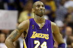 ORLANDO, FL - JUNE 14:  Kobe Bryant #24 of the Los Angeles Lakers reacts in the fourth quarter before defeating the Orlando Magic 99-86 in Game Five of the 2009 NBA Finals on June 14, 2009 at Amway Arena in Orlando, Florida.  NOTE TO USER:  User expressly acknowledges and agrees that, by downloading and or using this photograph, User is consenting to the terms and conditions of the Getty Images License Agreement.  (Photo by Elsa/Getty Images)