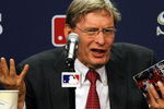 PHILADELPHIA - OCTOBER 27:  Major League Baseball commissioner Bud Selig explains the rules involved with suspending game five of the 2008 MLB World Series between the Philadelphia Phillies and the Tampa Bay Rays till 8:00 pm (EST) on October 28 at the earliest of the Philadelphia Phillies at a press conference on October 27, 2008 at Citizens Bank Park in Philadelphia, Pennsylvania.  (Photo by Elsa/Getty Images)