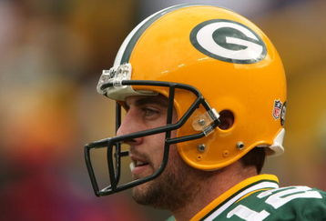 GREEN BAY, WI - OCTOBER 19:  Quarterback Aaron Rodgers #12 of the Green Bay Packers before the game with the Indianapolis Colts on October 19, 2008 at Lambeau Field in Green Bay Wisconsin. The Packers won 34-14.  (Photo by Stephen Dunn/Getty Images)