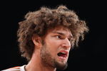 LOS ANGELES, CA - FEBRUARY 26:  Robin Lopez #15 of the Phoenix Suns warms up before the NBA game against the Los Angeles Lakers at Staples Center on February 26, 2009 in Los Angeles, California.    The Lakers defeated the Suns 132-106.  NOTE TO USER: User expressly acknowledges and agrees that, by downloading and or using this Photograph, user is consenting to the terms and conditions of the Getty Images License Agreement.  (Photo by Christian Petersen/Getty Images)