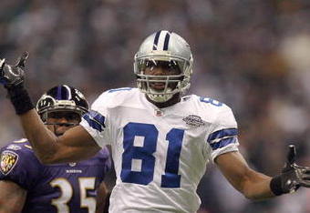 IRVING, TX - DECEMBER 20:  Terrell Owens #81 of the Dallas Cowboys reacts after a play during their NFL game against the Baltimore Ravens at Texas Stadium on December 20, 2008 in Irving, Texas. The Ravens defeated the Cowboys 33-24. (Photo by Ronald Martinez/Getty Images)