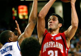 ATLANTA - MARCH 14:  Greivis Vasquez #21 of the Maryland Terrapins drives against Nolan Smith #2 of the Duke Blue Devils during the semifinals of the 2009 ACC Men's Basketball Tournament on March 14, 2009 at the Georgia Dome in Atlanta, Georgia.  (Photo by Kevin C. Cox/Getty Images)