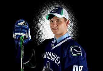 OTTAWA, ON - JUNE 20:  Tenth overall pick, Cody Hodgson of the Vancouver Canucks is interviewed after being selected during the 2008 NHL Entry Draft at Scotiabank Place on June 20, 2008 in Ottawa, Ontario, Canada.  (Photo by Andre Ringuette/Getty Images)