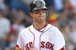BOSTON - APRIL 25: Dustin Pedroia #15 of the Boston Red Sox reacts against the New York Yankees at Fenway Park on April 25, 2009 in Boston, Massachusetts. (Photo by Jim Rogash/Getty Images)