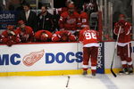 DETROIT - JUNE 12:  Brad Stuart #23, second from left, and Nicklas Lidstrom #5 of the Detroit Red Wings look on dejectedly after Game Seven of the 2009 NHL Stanley Cup Finals against the Pittsburgh Penguins at Joe Louis Arena on June 12, 2009 in Detroit, Michigan. The Penguins defeated the Red Wings 2-1 in the seventh game to win the Stanley Cup Finals series 4 games to 3. (Photo by Harry How/Getty Images)
