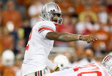 GLENDALE, AZ - JANUARY 05:  Terrelle Pryor #2 of the Ohio State Buckeyes snaps the ball against the Texas Longhorns during the Tostitos Fiesta Bowl Game on January 5, 2009 at University of Phoenix Stadium in Glendale, Arizona.  (Photo by Jeff Gross/Getty Images)