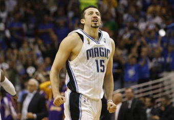 ORLANDO, FL - JUNE 11:  Hedo Turkoglu #15 of the Orlando Magic heads toward the sideline during Game Four of the 2009 NBA Finals against the Los Angeles Lakers on June 11, 2009 at Amway Arena in Orlando, Florida. The Lakers won in overtime 99-91. NOTE TO USER:  User expressly acknowledges and agrees that, by downloading and or using this photograph, User is consenting to the terms and conditions of the Getty Images License Agreement. (Photo by Chris Graythen/Getty Images)