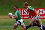 DURBAN, SOUTH AFRICA - JUNE 08:  Lions player Shane Williams outpaces Stephen Ferris during British and Irish Lions training at Northwood school on June 8, 2009 in Durban, South Africa.  (Photo by Stu Forster/Getty Images)