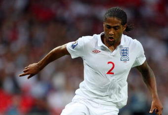 LONDON, ENGLAND - JUNE 10:  Glen Johnson of England in action during the FIFA 2010 World Cup Group 6 Qualifying match between England and Andorra at Wembley Stadium on June 10, 2009 in London, England.  (Photo by Mark Thompson/Getty Images)