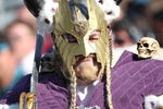 JACKSONVILLE, FL - NOVEMBER 23:  A costumed male Minnesota Viking fan shows support during the game against the Jacksonville Jaguars at Jacksonville Municipal Stadium on November 23, 2008 in Jacksonville, Florida.  (Photo by Sam Greenwood/Getty Images)