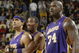 SEATTLE - APRIL 2:  Rick Fox #17 of the Los Angeles Lakers is restrained by teammate Kobe Bryant #8 after being called for a technical foul against the Seattle SuperSonics on April 2 2004 at Key Arena in Seattle, Washington. Gary Payton #20 is at left and Shaquille O'Neal #34 is at right. NOTE TO USER: User expressly acknowledges and agrees that, by downloading and/or using this photograph, User is consenting to the terms and conditions of the Getty Images License Agreement. (Photo by Otto Greule Jr/Getty Images)