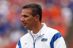 GAINESVILLE, FL - OCTOBER 25:  Head coach Urban Meyer of the Florida Gators reacts to a call during a game against the Kentucky Wildcats at Ben Hill Griffin Stadium on October 25, 2008 in Gainesville, Florida.  (Photo by Sam Greenwood/Getty Images)