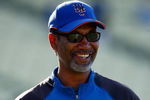 LOS ANGELES, CA - MAY 19:  New York Mets manager Jerry Manuel looks on during batting practice prior to the game against the Los Angeles Dodgers at Dodger Stadium on May 19, 2009 in Los Angeles, California.  (Photo by Jeff Gross/Getty Images)