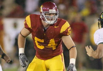 LOS ANGELES - OCTOBER 4:  Chris Galippo of the USC Trojans pursues the play against the Oregon Ducks on October 4, 2008 at the Los Angeles Memorial Coliseum in Los Angeles, California.  USC won 44-10.  (Photo by Jeff Golden/Getty Images)