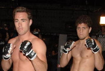 STUDIO CITY, CA - MAY 19:  MMA fighters Jake Shields (L) and Nick Diaz attend CBS's 'Elite XC Saturday Night Fights' Press Conference at CBS Radford Studios on May 19, 2008 in Studio City, California.  (Photo by Stephen Shugerman/Getty Images)