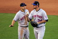 SAN FRANCISCO - MAY 17:  David Wright #5 speaks to Mike Pelfrey #34 of the New York Mets after two runners got on base in the sixth inning of their game against the San Francisco Giants during their game at AT&T Park on May 17, 2009 in San Francisco, California.  (Photo by Ezra Shaw/Getty Images)