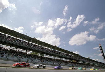 4 Aug 2000:  A view of the starts of the IROC Race during the Brickyard 400, Part of the NASCAR Winston Cup Series at the Indianapolis Motor Speedway in Indianapolis, Indiana.Mandatory Credit: Donald Miralle  /Allsport