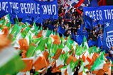 GLASGOW, SCOTLAND - MAY 09: Rangers and Celtic fans wave flags before the start of the Scottish Premier League match between Rangers and Celtic at Ibrox stadium on May 9, 2009 in Glasgow, Scotland.  (Photo by Jeff J Mitchell/Getty Images)