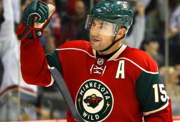 ST. PAUL, MN - NOVEMBER 13:  Andrew Brunette #15 of the Minnesota Wild celebrates after scoring Minnesota's second goal against the Phoenix Coyotes November 13, 2008 at the Xcel Energy Center in St. Paul, Minnesota. Minnsota won, 4-0. (Photo by Scott A. Schneider/Getty Images)