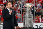 DETROIT - JUNE 12:  NHL commissioner Gary Bettman speaks before presenting the Stanley Cup to the Pittsburgh Penguins after defeating the Detroit Red Wings in Game Seven of the 2009 NHL Stanley Cup Finals at Joe Louis Arena on June 12, 2009 in Detroit, Michigan.  (Photo by Jim McIsaac/Getty Images)