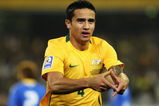 MELBOURNE, AUSTRALIA - JUNE 17:  Tim Cahill of the Socceroos celebrates his first goal during the 2010 FIFA World Cup Asian qualifying match between the Australian Socceroos and Japan at the Melbourne Cricket Ground on June 17, 2009 in Melbourne, Australia.  (Photo by Mark Dadswell/Getty Images)